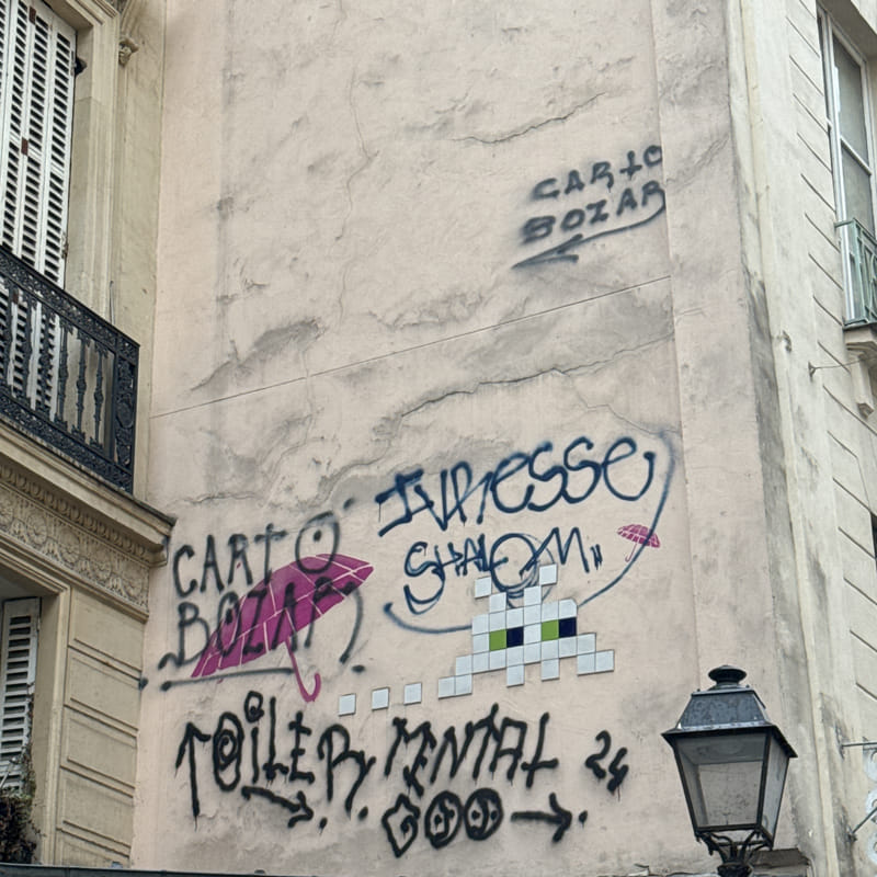 mural in Paris by artist Invader.