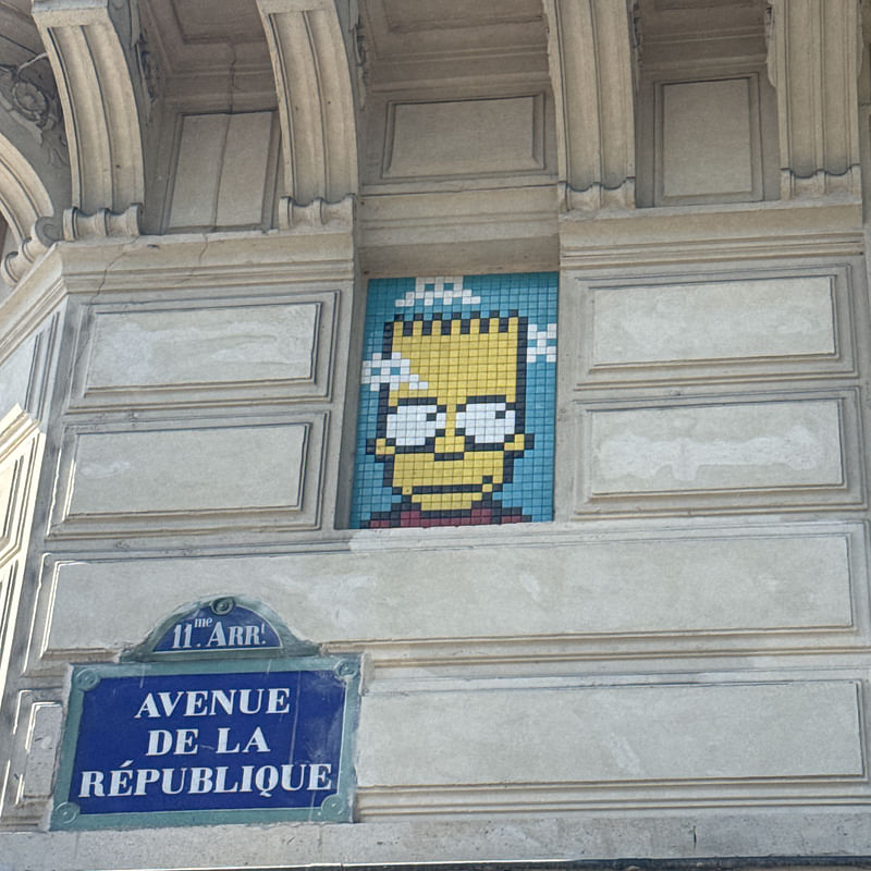 mural in Paris by artist Invader.