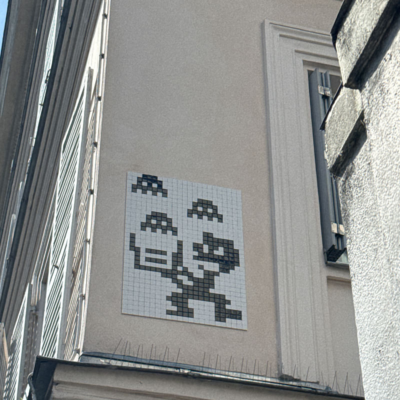 mural in Paris by artist Invader.