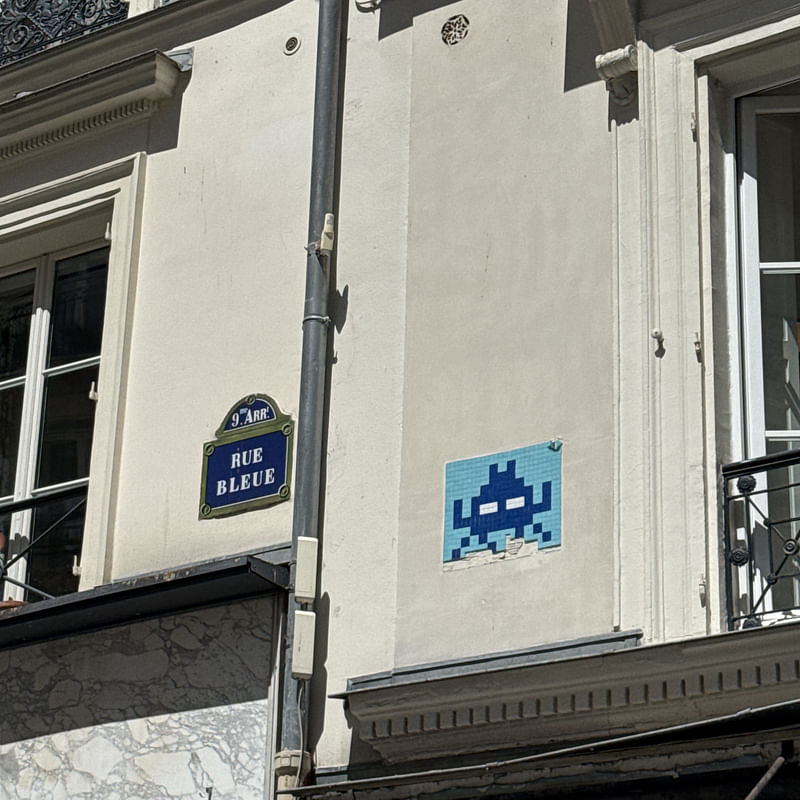 mural in Paris by artist Invader.