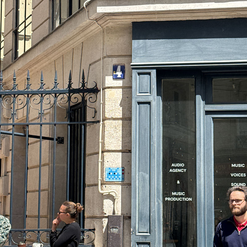 mural in Paris by artist Invader.