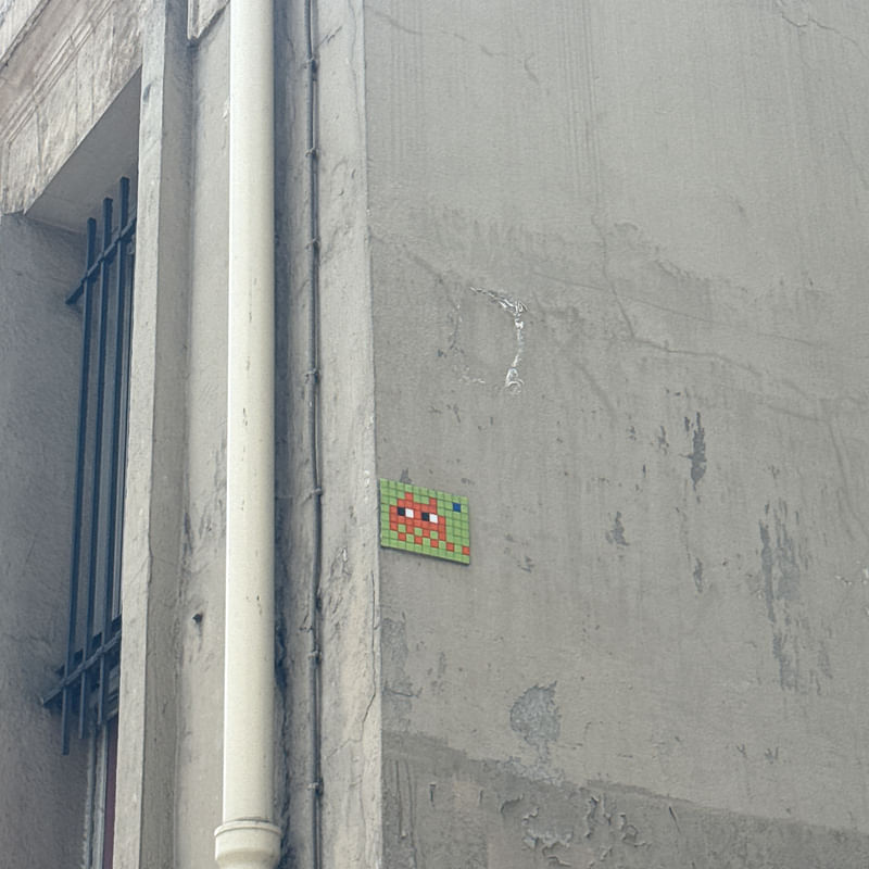 mural in Paris by artist Invader.