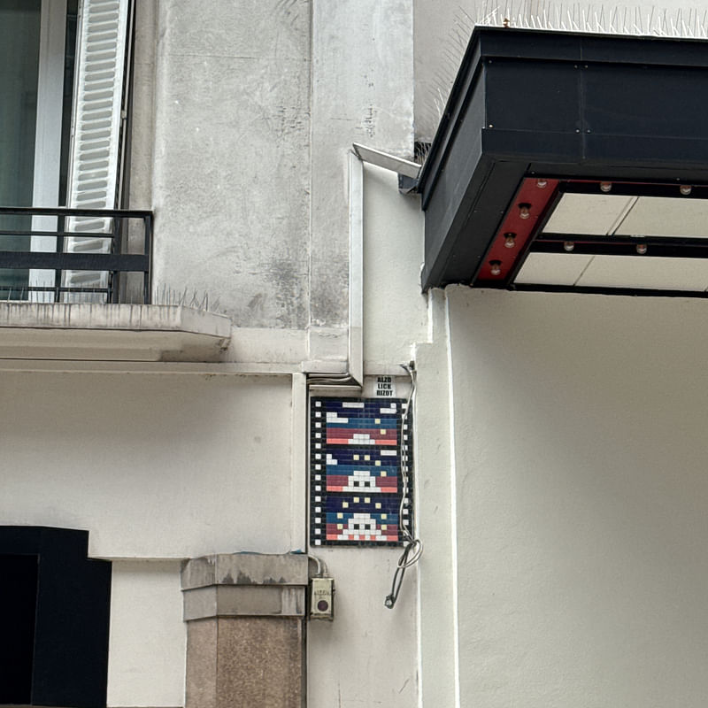 mural in Paris by artist Invader.