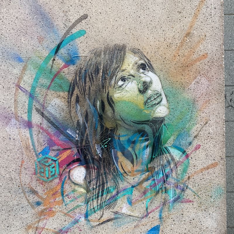 mural in Vitry-sur-Seine by artist C215.