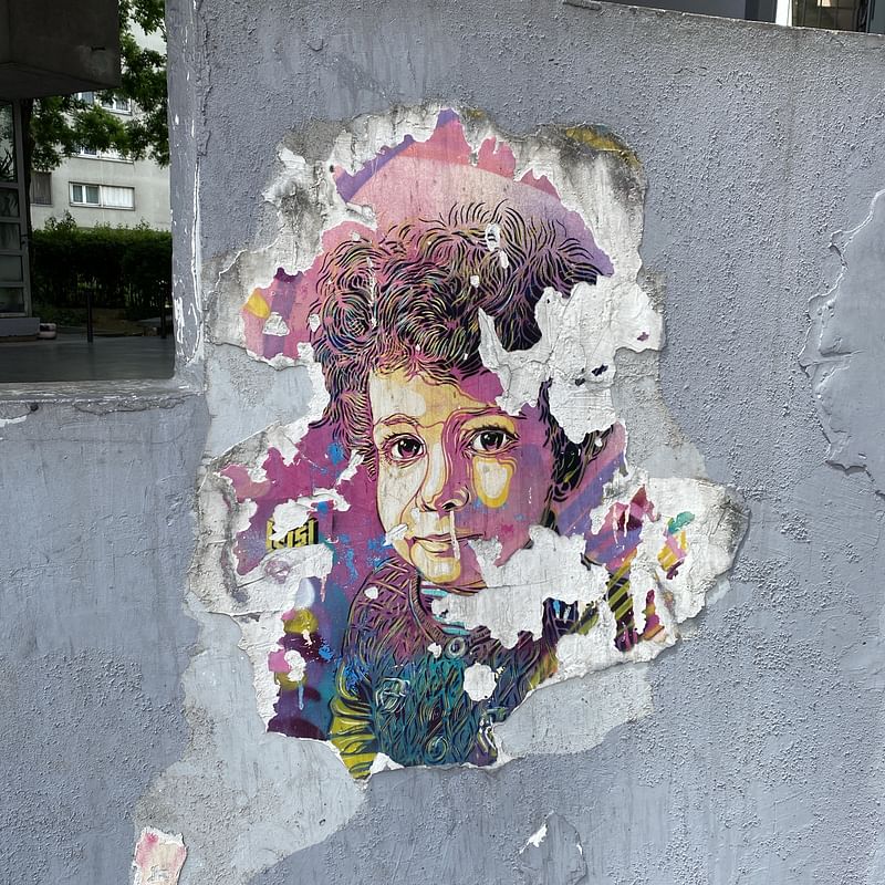 mural in Vitry-sur-Seine by artist C215.