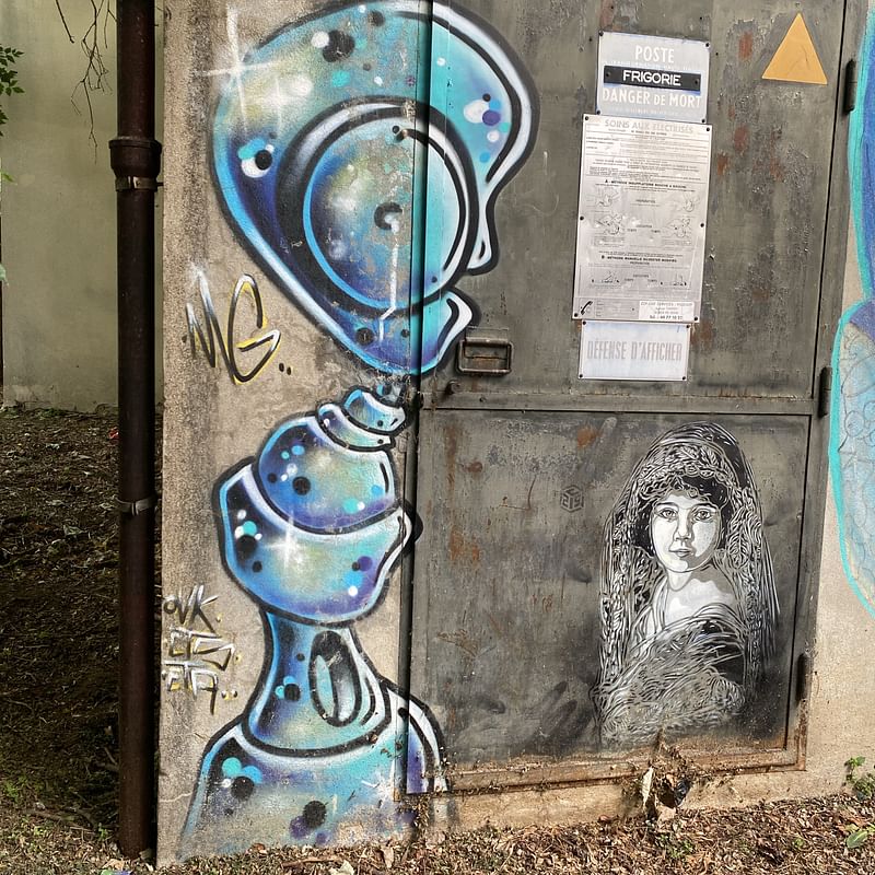 mural in Vitry-sur-Seine by artist C215.