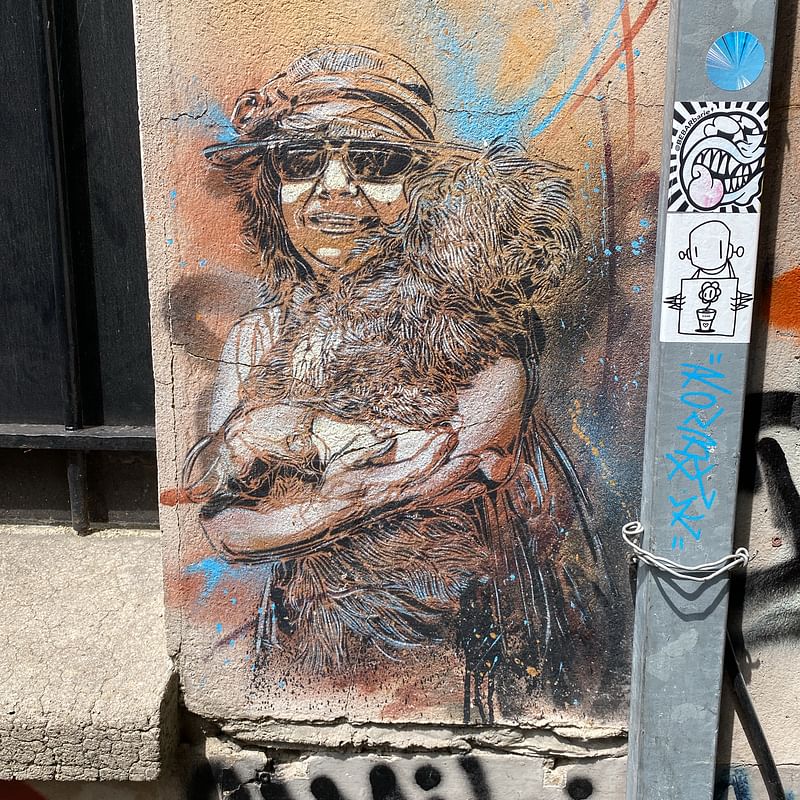 mural in Vitry-sur-Seine by artist C215.
