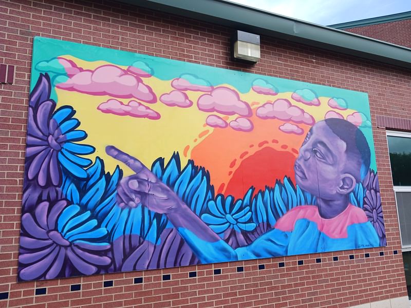 mural in Champaign by artist ACME.