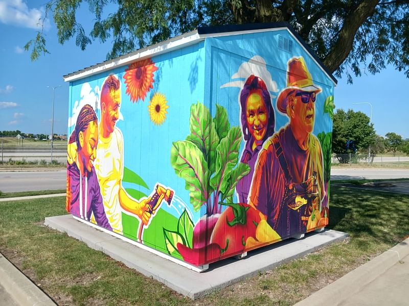 mural in Champaign by artist Jose Vazquez.