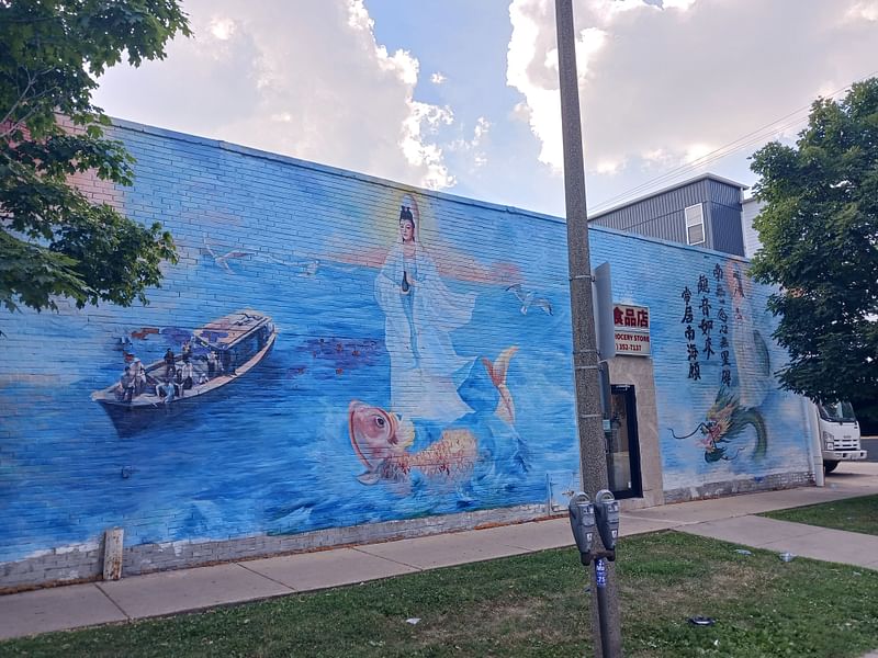 mural in Champaign by artist unknown.