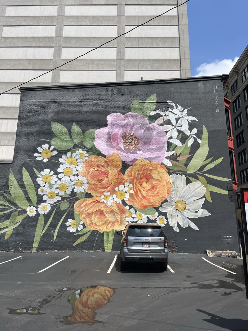 mural in Cincinnati by artist Ouizi.