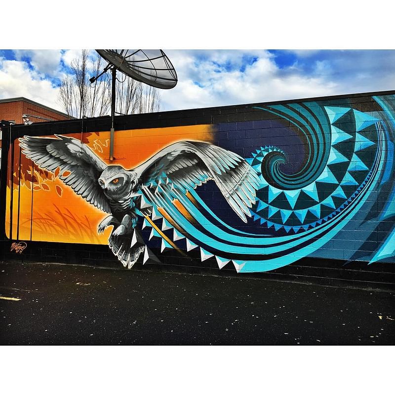 mural in Portland by artist Ashley Montague. Tagged: animals