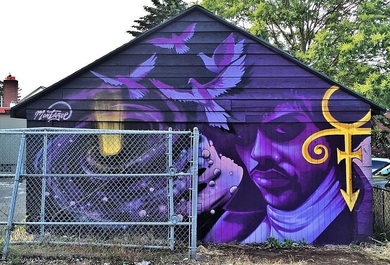 mural in Portland by artist Ashley Montague. Tagged: music, Prince