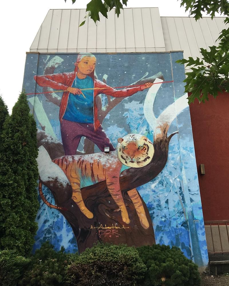 mural in Portland by artist Andrew Hem. Tagged: animals