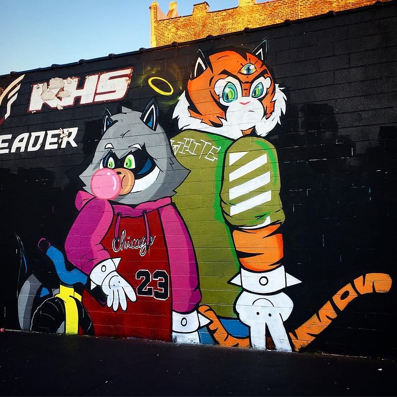mural in Chicago by artist Ali 6. Tagged: character