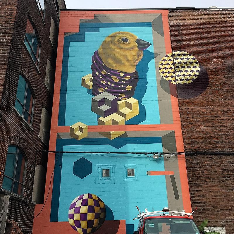 mural in Toronto by artist birdO. Tagged: animals