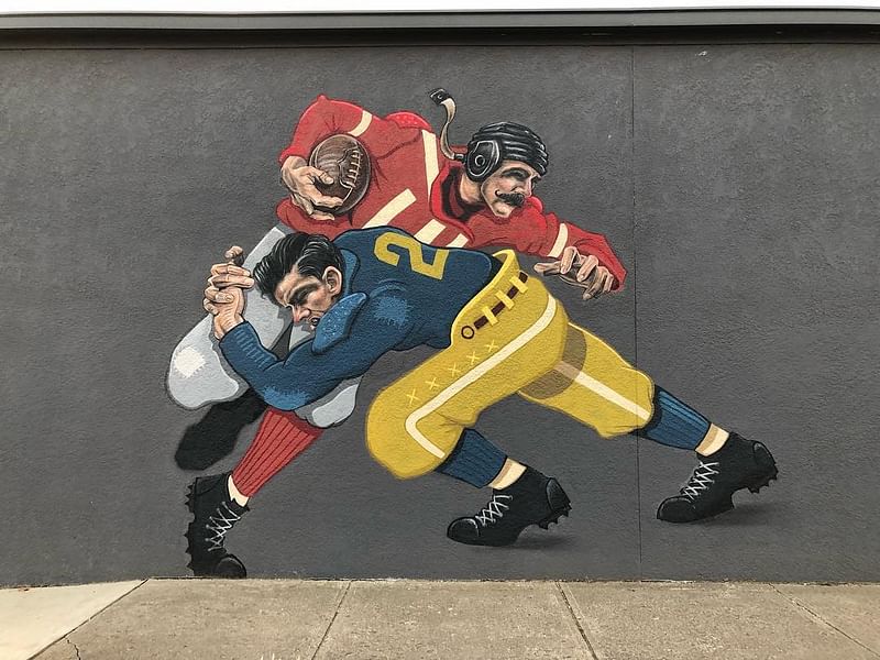 mural in Columbus by artist Birdy. Tagged: sports