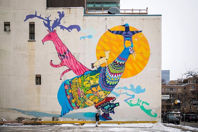 mural in Toronto by artist unknown. Tagged: animals