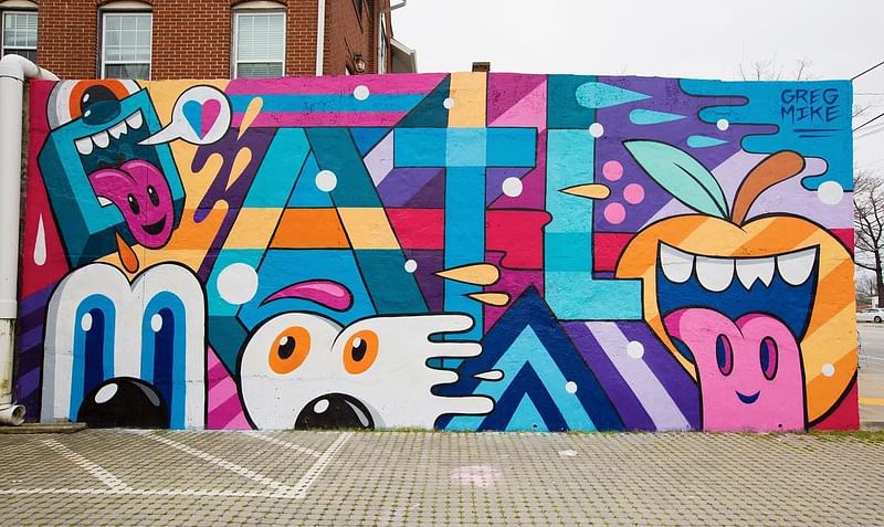 mural in Atlanta by artist Greg Mike. Tagged: character