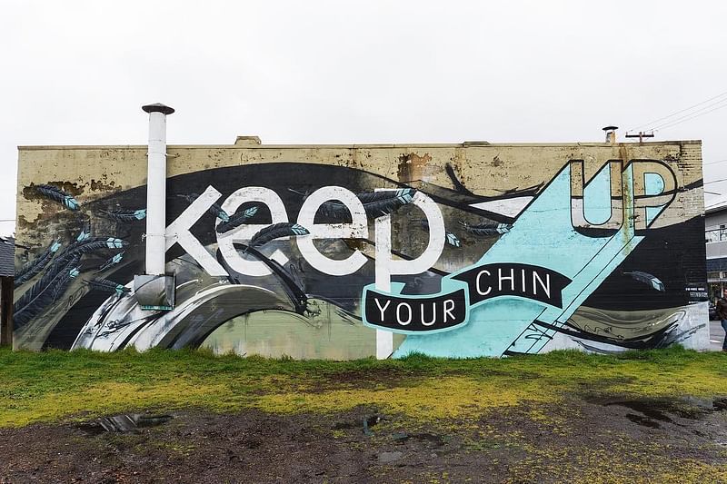 mural in Portland by artist Blaine Fontana. Tagged: lettering