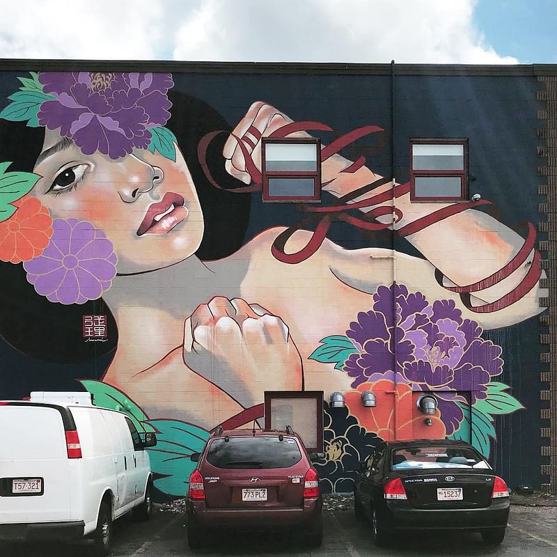 mural in Lynn by artist JUURI.