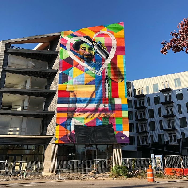 mural in Columbus by artist Eduardo Kobra.