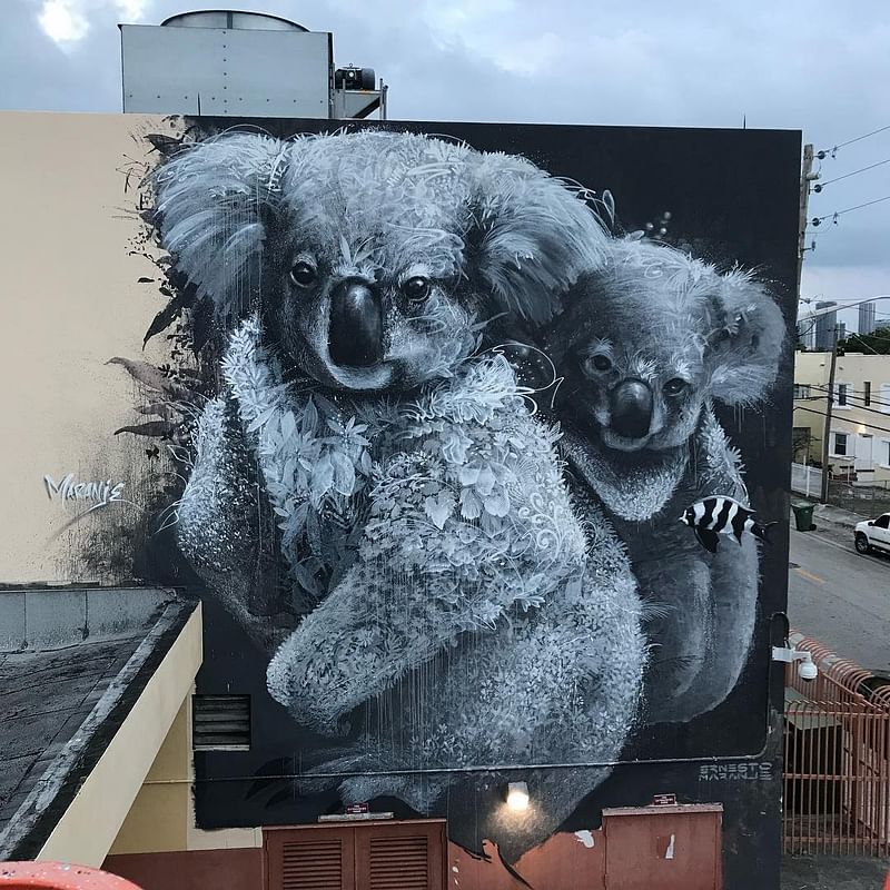 mural in Miami by artist Ernesto Maranje. Tagged: animals