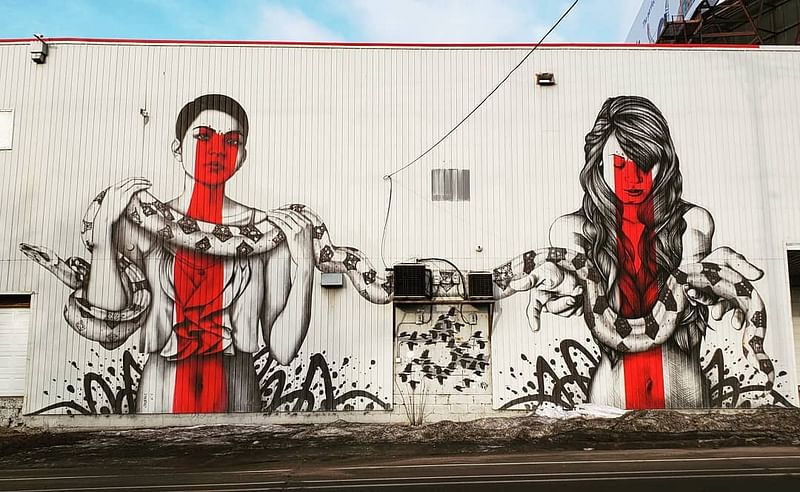 mural in Minneapolis by artist Fin Dac.