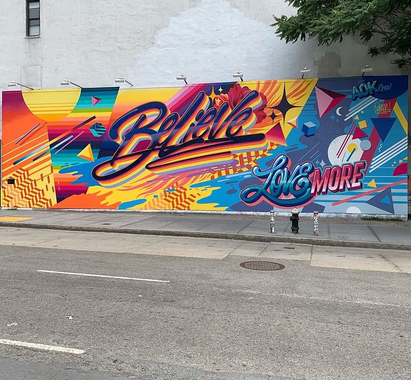 mural in New York by artist Queen Andrea. Tagged: love