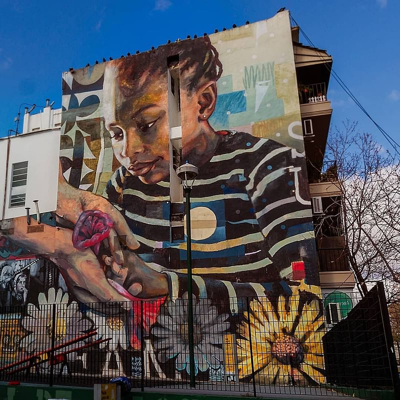 mural in BXC by artist Guido Palmadessa.