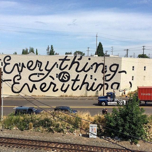 mural in Portland by artist Zach Yarrington. Tagged: lettering