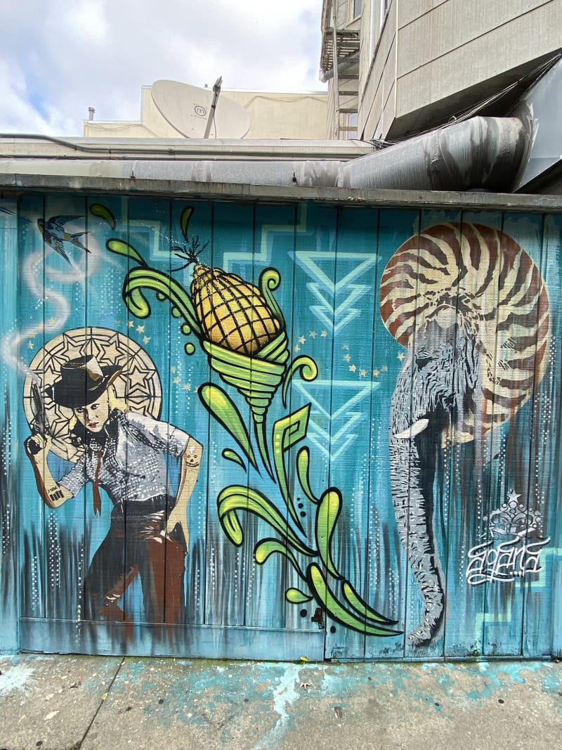mural in San Francisco by artist unknown.