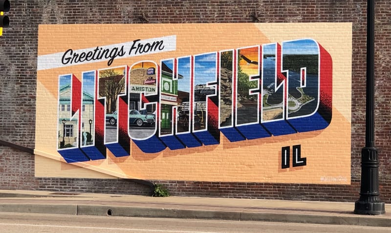 mural in Litchfield by artist Greetings Tour.