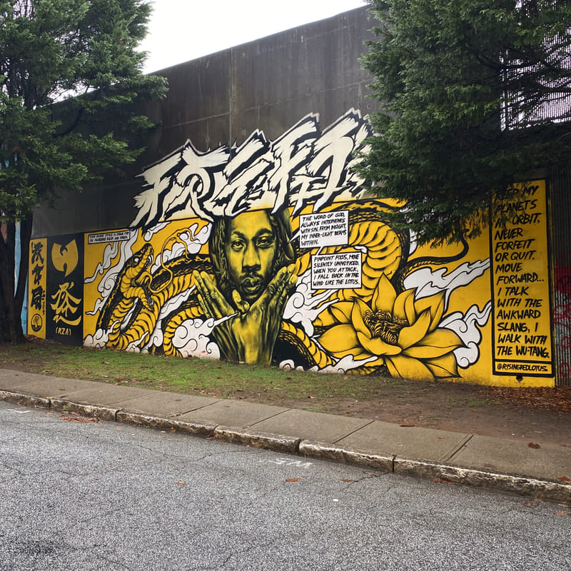 mural in Atlanta by artist rising red lotus.