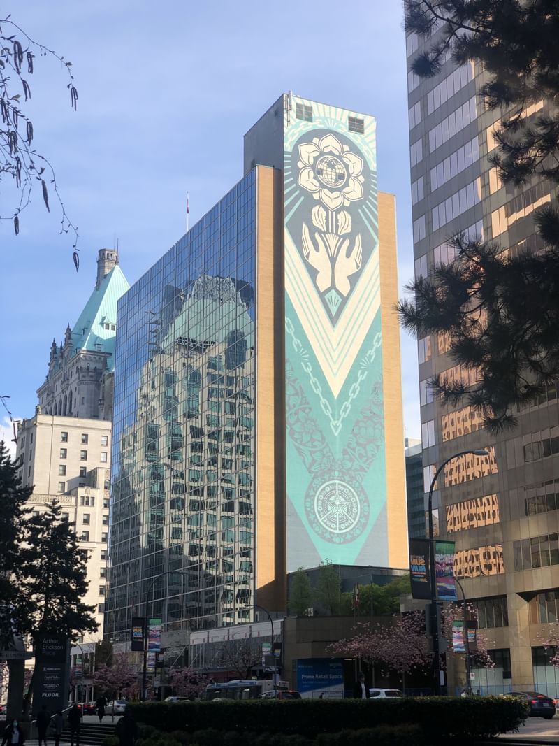 mural in Vancouver by artist Shepard Fairey.