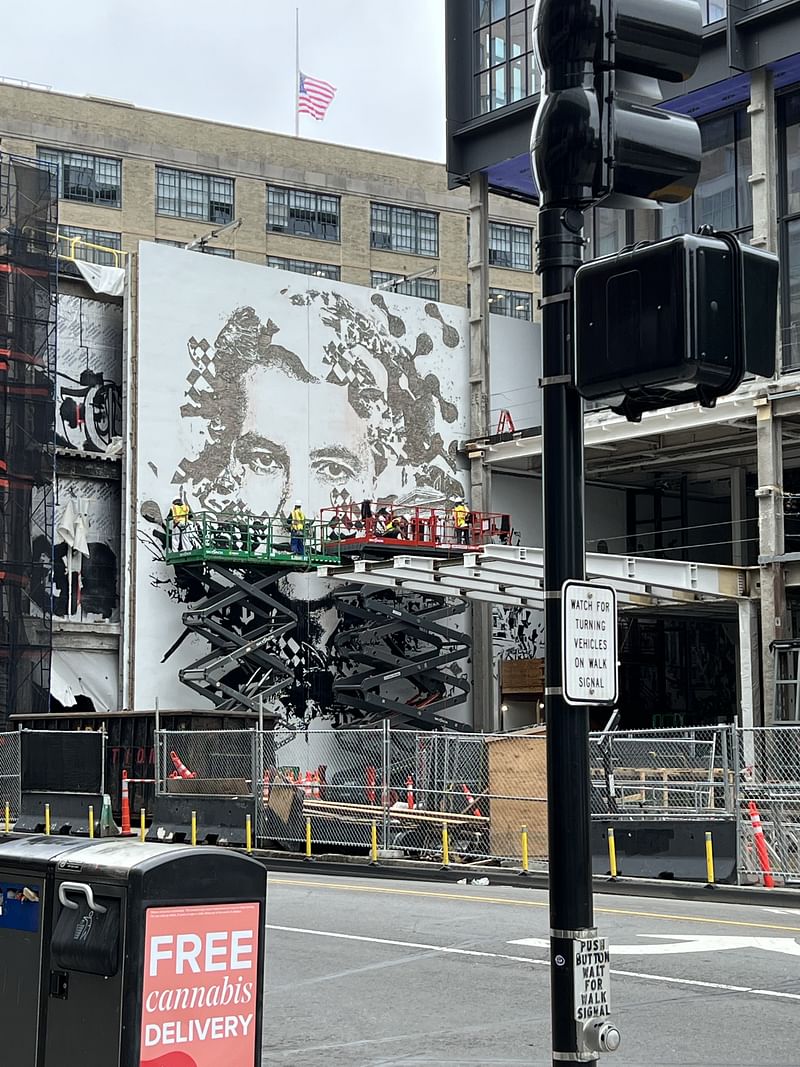 mural in Boston by artist Vhils.