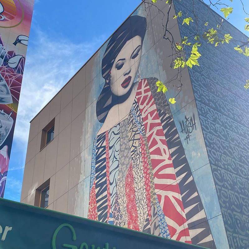 mural in  by artist Hush.