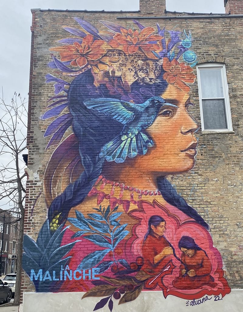 mural in Chicago by artist Alucina.