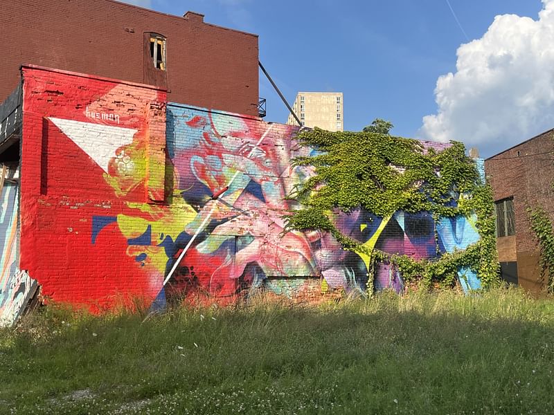 mural in Detroit by artist Hueman.